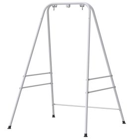 Hammock Chair Stand Indoor and Outdoor Use with Anti-Slip Foot Pads, 2 Carabiners, White
