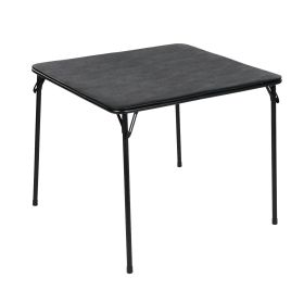 31.5" Folding Card Table, Portable Table for Dining, Camping, or Game Night, Black