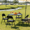 31.5" Folding Card Table, Portable Table for Dining, Camping, or Game Night, Black