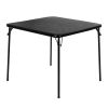 34" Folding Card Table, Square Portable Game Night Dining Table for Camping, Black