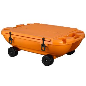 Floating Cooler, 40 QT Floating Ice Chest with Dry Storage, Wheels & Tow Rope, Premium LLDPE Amphibious Drink Cooler for Water & Land