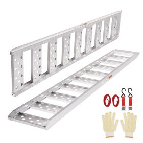Aluminum Ramps, 1250lbs, Straight Ramp with Treads and Load Straps, Portable Loading Ramp for Motorcycles, ATVs, Trucks, Lawn Mower, Dirt Bike