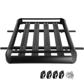 Universal 50.4 x 36.4 Inch Roof Basket, Basket Roof Rack, Aluminum Roof Mounted Cargo Rack with Bars XL-B for Car Top Luggage Traveling SUV Holder