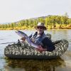 Inflatable Float Tube with Fish Ruler Rod Holder and Storage Pockets - Camouflage