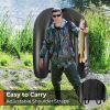 Inflatable Float Tube with Fish Ruler Rod Holder and Storage Pockets - Camouflage