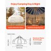 Canvas Bell Tent, 4 Seasons 16.4 ft Yurt Tent for Camping with Stove Jack, Poly-Cotton Canvas Breathable Holds up to 12 People with Rain Cover