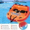 Inflatable Float Tube with Adjustable Fishing Rod Holder and Fish Hook Stator - Orange
