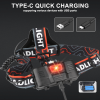 3Modes Tail Warning Rechargeable LED Headlamp Headlight Zoomable Lamp Flashlight(Must Provide A Hazardous Materials Shipping Label For Self-pickup By