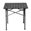 Black Camping Roll Table Carbon Steel Square Tube Frame Heavy Duty Portable Folding Table Supports Up to 100KG Compact Outdoor Picnic Table for Campin