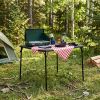 34" Folding Card Table, Square Portable Game Night Dining Table for Camping, Black