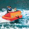 Inflatable Float Tube with Adjustable Fishing Rod Holder and Fish Hook Stator - Orange