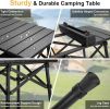 Folding Camping Table - Small Outdoor Table with Storage Bag - Adjustable Height 17.7'' & 24''