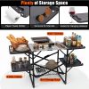 Foldable Aluminum Camping Kitchen Table Heat Resistant Slatted Tabletop