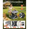 Folding Camping Storage Cabinet, Outdoor Portable Aluminum Lightweight Table, Quick Set-up Compact Kitchen Cook Station, with 3 Shelves and Carry Bag