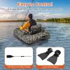Inflatable Float Tube with Fish Ruler Rod Holder and Storage Pockets - Camouflage