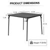 31.5" Folding Card Table, Portable Table for Dining, Camping, or Game Night, Black