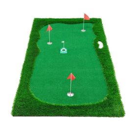 10x5 FT Golf Putting Green, Golf Training Mat With High-quality Turf, 3 Holes, 3 Flags And Cups For Indoor Outdoor (Option: Green)