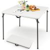 Folding Camping Table with HDPE Tabletop and Rustproof Steel Frame