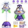 UFO Water Sprinkler Outdoor Summer Rocket Toy With Colorful LED Lights 360° Spinning 1.64FT To 6.56FT Adjustable Height Birthday Summer Gift For Girls