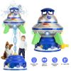 UFO Water Sprinkler Outdoor Summer Rocket Toy With Colorful LED Lights 360° Spinning 1.64FT To 6.56FT Adjustable Height Birthday Summer Gift For Girls