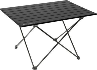 Portable Camping Table Ultralight Aluminum Camp Table with Storage Bag Folding Beach Table for Camping Hiking Backpacking Outdoor Picnic, Size L (size: Black   Large)
