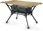 Camping Table, Lightweight Portable Folding Table with Mesh Storage Net, High/Low Options, Ideal for Camping, Hiking, Tailgating, Beach, Picnic