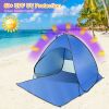 Pop Up Beach Tent Sun Shade Shelter Anti-UV Automatic Waterproof Tent Canopy for 2/3 Man w/ Net Window Storage Bag