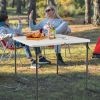 Folding Camping Table with HDPE Tabletop and Rustproof Steel Frame