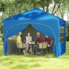 10 X 10 FT Pop up Canopy Tent with 4 Removable Sidewall