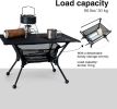 Camping Table, Lightweight Portable Folding Table with Mesh Storage Net, High/Low Options, Ideal for Camping, Hiking, Tailgating, Beach, Picnic