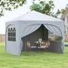 10 X 10 FT Pop up Canopy Tent with 4 Removable Sidewall