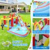 7 in1 Inflatable slide water park bouncing house outdoor Soccer garden bouncer with Splash pool & Water gun & Climbing wall & Basketball & Football